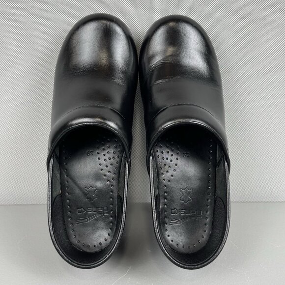 Dansko Professional Black Cabrio Clogs Shoes Womens 39 US 9 Leather Slip On - Picture 6 of 9